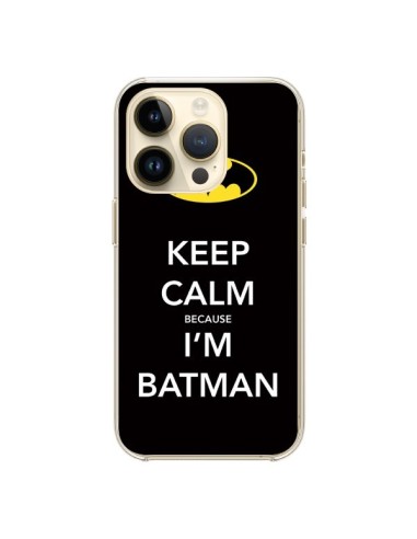 Cover iPhone 14 Pro Keep Calm because I'm Batman - Nico