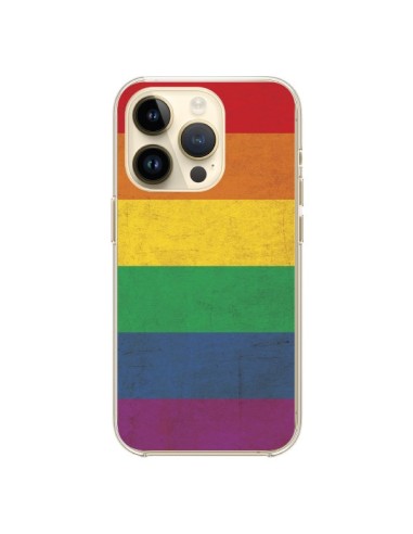 Coque iPhone 14 Pro Drapeau Arc En Ciel Gay - Nico