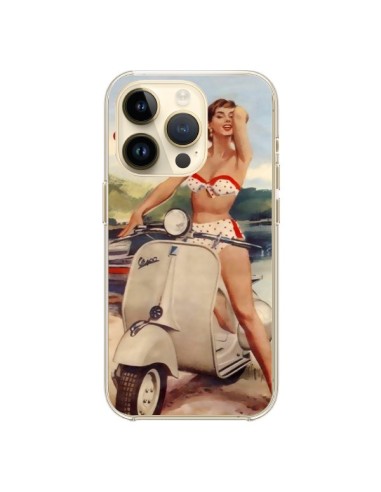 Coque iPhone 14 Pro Pin Up With Love From the Riviera Vespa Vintage - Nico