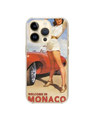 Coque iPhone 14 Pro Welcome to Monaco Vintage Pin Up - Nico