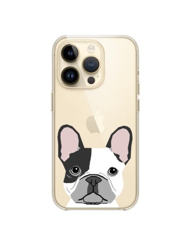 Cover iPhone 14 Pro Bulldog Francese Cane Trasparente - Pet Friendly