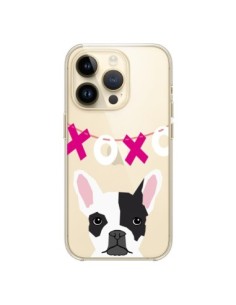 Coque iPhone 14 Pro Bulldog Français XoXo Chien...