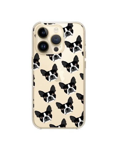 Coque iPhone 14 Pro Chiens Boston Terrier Transparente - Pet Friendly