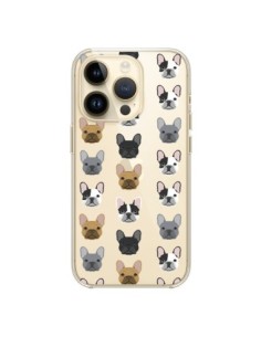 Cover iPhone 14 Pro Cani Bulldog Francese Trasparente -...
