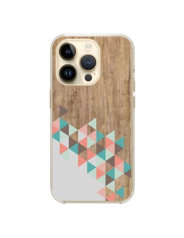 Coque iPhone 14 Pro Wood Bois Azteque Triangles Archiwoo - Pura Vida