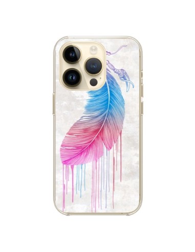 Coque iPhone 14 Pro Plume arc-en-ciel - Rachel Caldwell