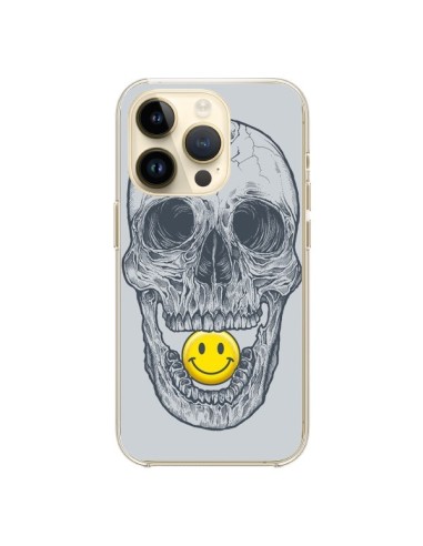 Coque iPhone 14 Pro Smiley Face Tête de Mort - Rachel Caldwell