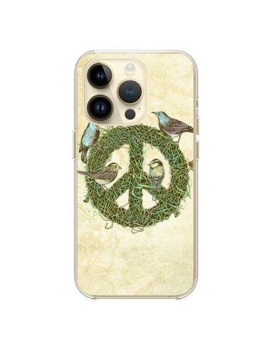 Coque iPhone 14 Pro Peace And Love Nature Oiseaux - Rachel Caldwell