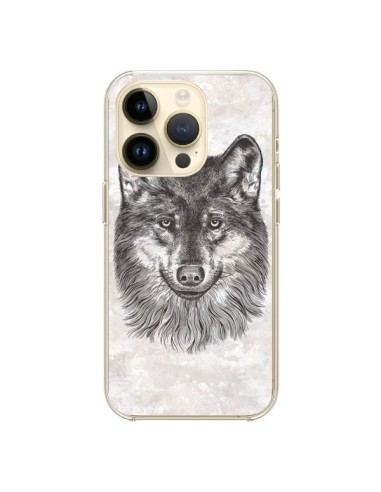 Coque iPhone 14 Pro Loup Gris - Rachel Caldwell