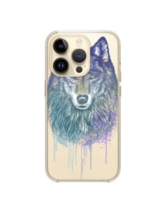Coque iPhone 14 Pro Loup Wolf Animal Transparente -...
