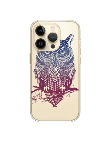 Coque iPhone 14 Pro Hibou Chouette Owl Transparente - Rachel Caldwell