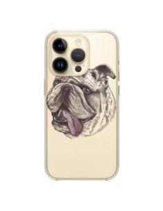 Coque iPhone 14 Pro Chien Bulldog Dog Transparente -...