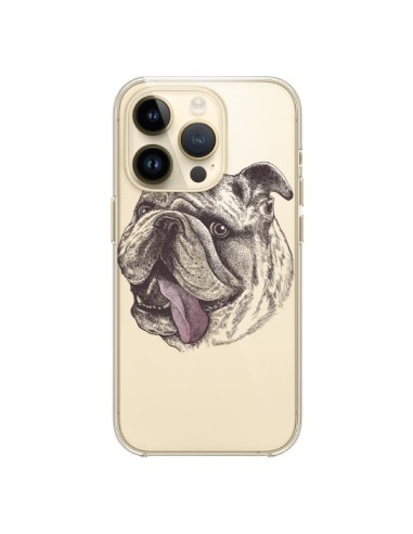 Cover iPhone 14 Pro Cane Bulldog Trasparente - Rachel Caldwell
