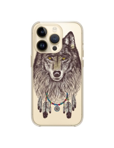 Coque iPhone 14 Pro Loup Wolf Attrape Reves Transparente - Rachel Caldwell