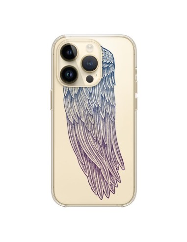 Coque iPhone 14 Pro Ailes d'Ange Angel Wings Transparente - Rachel Caldwell