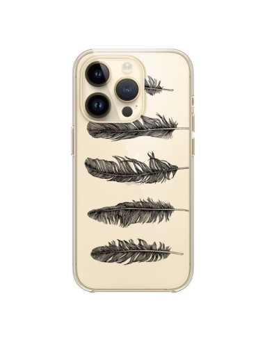 iPhone 14 Pro Case Plume Black Clear - Rachel Caldwell