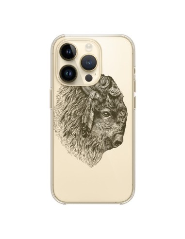 Coque iPhone 14 Pro Buffalo Bison Transparente - Rachel Caldwell