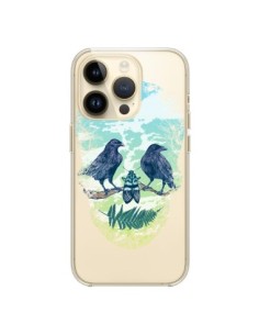 Coque iPhone 14 Pro Tête de Mort Nature Transparente -...