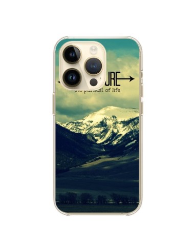 Coque iPhone 14 Pro Adventure the pursuit of life Montagnes Ski Paysage - R Delean