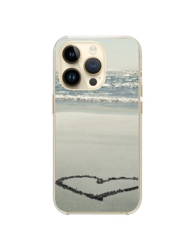 Coque iPhone 14 Pro Coeoeur Plage Beach Mer Sea Love Sable Sand - R Delean