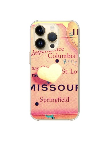 Coque iPhone 14 Pro Carte Map Missouri Coeoeur - R Delean