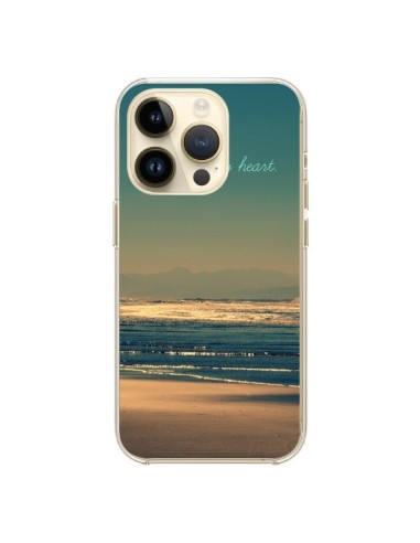 Coque iPhone 14 Pro Be still my heart Mer Sable Beach Ocean - R Delean