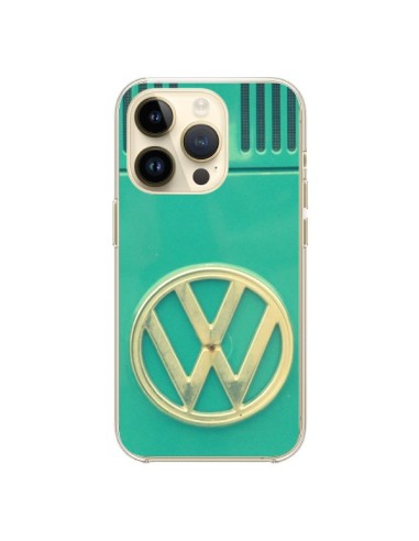 Coque iPhone 14 Pro Groovy Van Hippie VW Bleu - R Delean