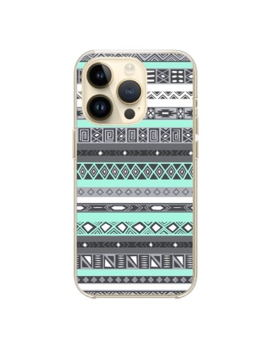 Coque iPhone 14 Pro Azteque Aztec Bleu Pastel - Rex Lambo