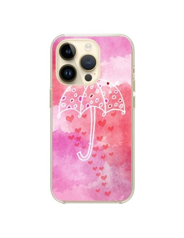 Coque iPhone 14 Pro Parapluie Coeur Love Amour - Sylvia Cook