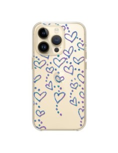 Coque iPhone 14 Pro Floating hearts coeurs flottants...