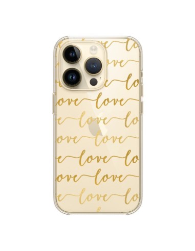Coque iPhone 14 Pro Love Amour Repeating Transparente - Sylvia Cook
