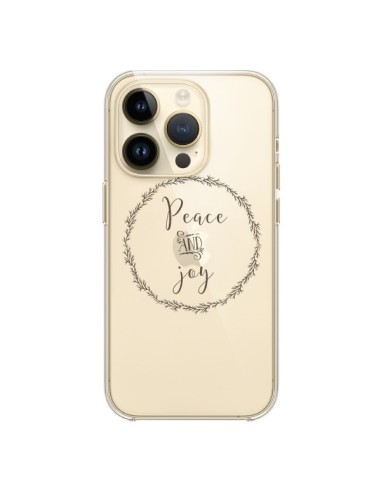 Coque iPhone 14 Pro Peace and Joy, Paix et Joie Transparente - Sylvia Cook