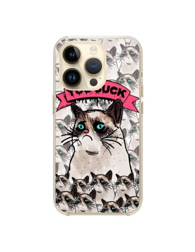 Coque iPhone 14 Pro Chat Grumpy Cat - You Suck - Sara Eshak