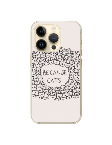 Coque iPhone 14 Pro Because Cats chat - Santiago Taberna