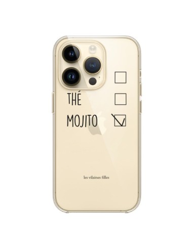 Coque iPhone 14 Pro Café, Thé et Mojito Transparente - Les Vilaines Filles