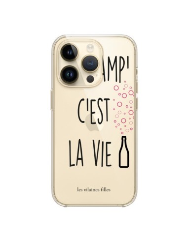 Coque iPhone 14 Pro Le Champ, c'est la Vie Transparente - Les Vilaines Filles