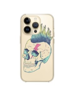 Coque iPhone 14 Pro Tête de Mort Crane Punk Transparente...