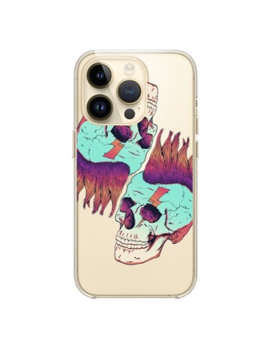 Cover iPhone 14 Pro Teschio Punk Doppio Trasparente - Victor Vercesi