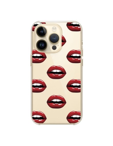 Coque iPhone 14 Pro Lèvres Rouges Lips Transparente - Yohan B.