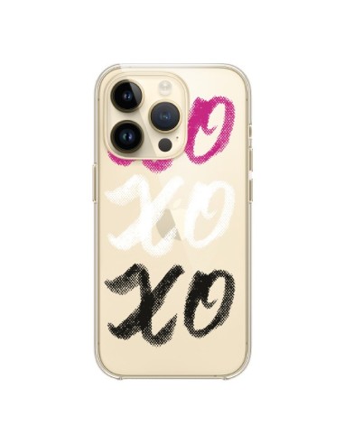 Coque iPhone 14 Pro XoXo Rose Blanc Noir Transparente - Yohan B.