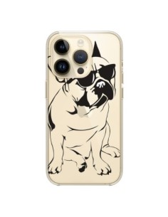 Coque iPhone 14 Pro Chien Bulldog Dog Transparente -...
