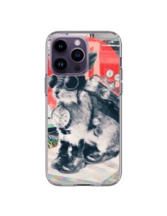 Cover iPhone 14 Pro Max Coniglio Viaggiatore Tempo - Ali...