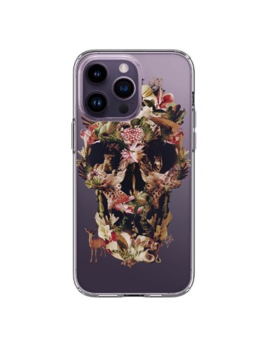 Coque iPhone 14 Pro Max Jungle Skull Tête de Mort Transparente - Ali Gulec