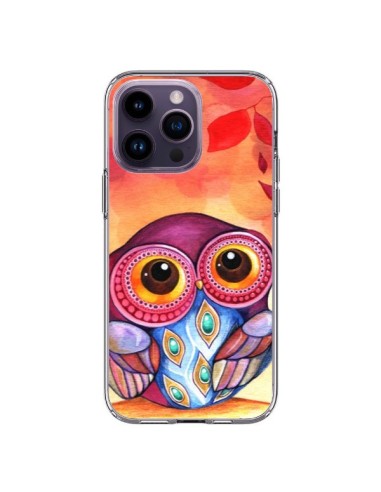 Coque iPhone 14 Pro Max Chouette Feuilles Automne - Annya Kai