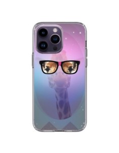 Cover iPhone 14 Pro Max Giraffa Nerd con Occhiali -...