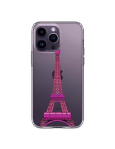 Coque iPhone 14 Pro Max Tour Eiffel Rose Paris...