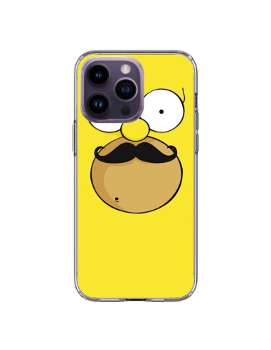 Coque iPhone 14 Pro Max Homer Movember Moustache Simpsons - Bertrand Carriere