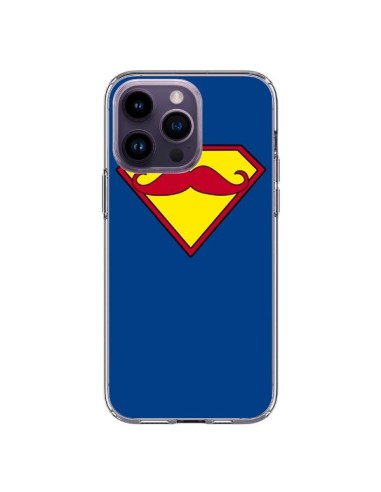 Coque iPhone 14 Pro Max Super Moustache Movember Superman - Bertrand Carriere