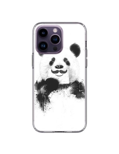 Coque iPhone 14 Pro Max Funny Panda Moustache Movember - Balazs Solti