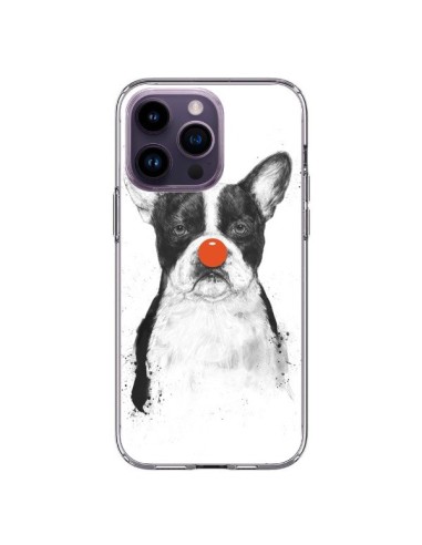 Coque iPhone 14 Pro Max Clown Bulldog Chien Dog - Balazs Solti